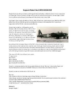 A preview of a PDF biography for Bush, Robert